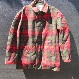 Vintage 60's/70's Pendleton Reversible Red Plaid Wool/Cotton Field Jacket Coat